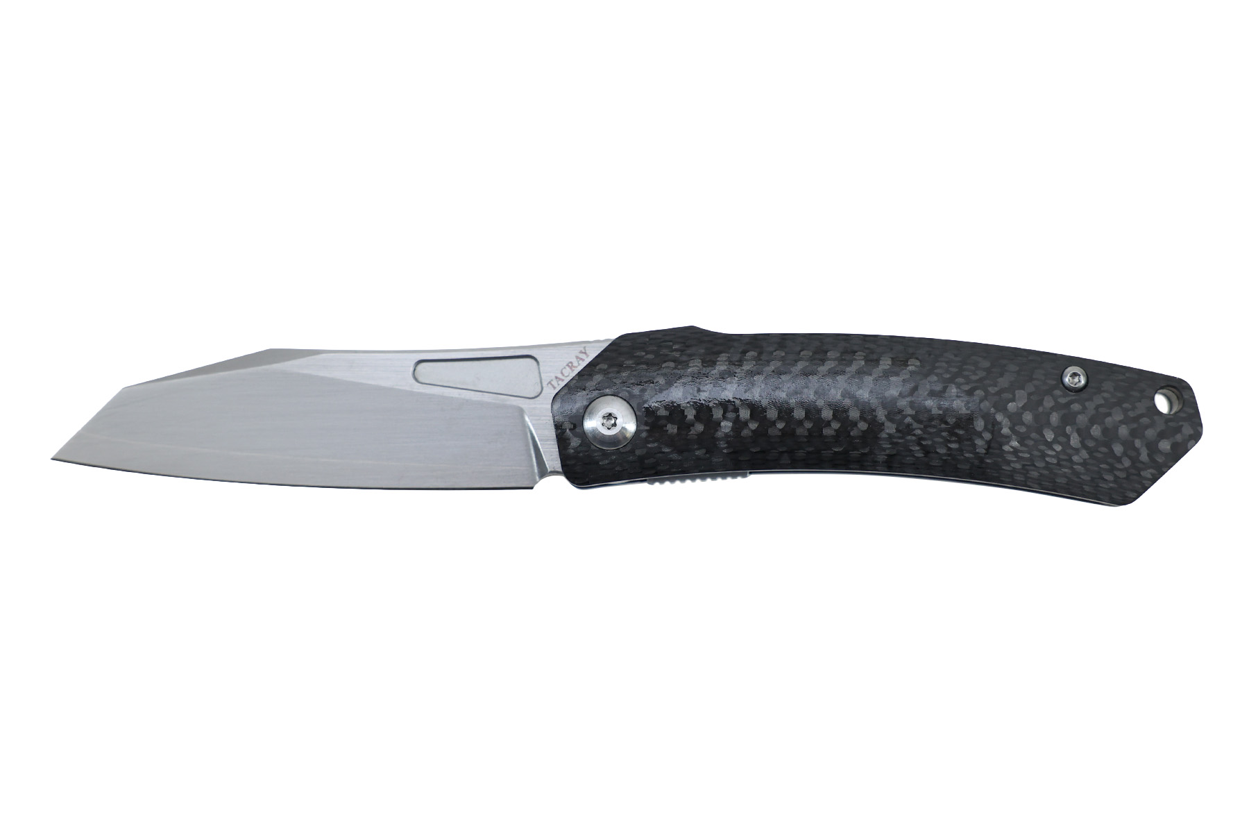 Couteau de poche Tacray carbon fiber silver
