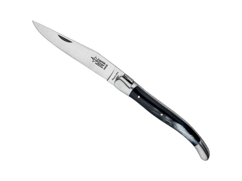 Couteau Laguiole d'antan G. David Arbalète mitres inox mat - Manche corne 12 cm