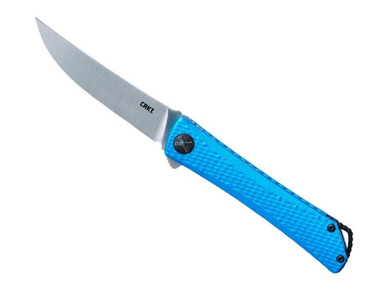 Couteau pliant CRKT Kalibi - manche 10 cm aluminium bleu