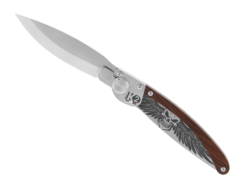 Couteau K2® - manche 11,5 cm décor ailes de la mort