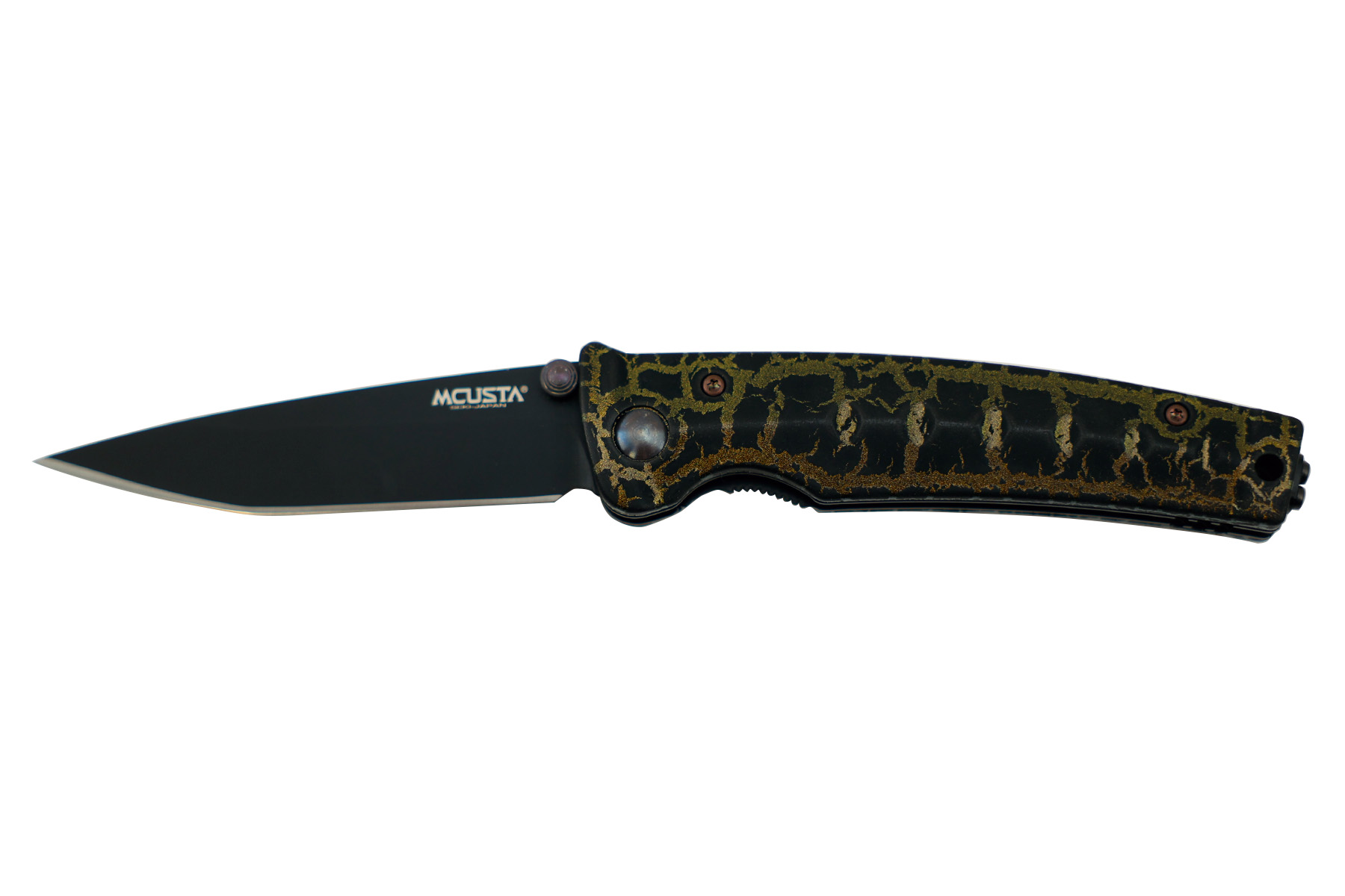 Couteau MCUSTA Katana - manche 11 cm aluminium anodisé noir/jaune