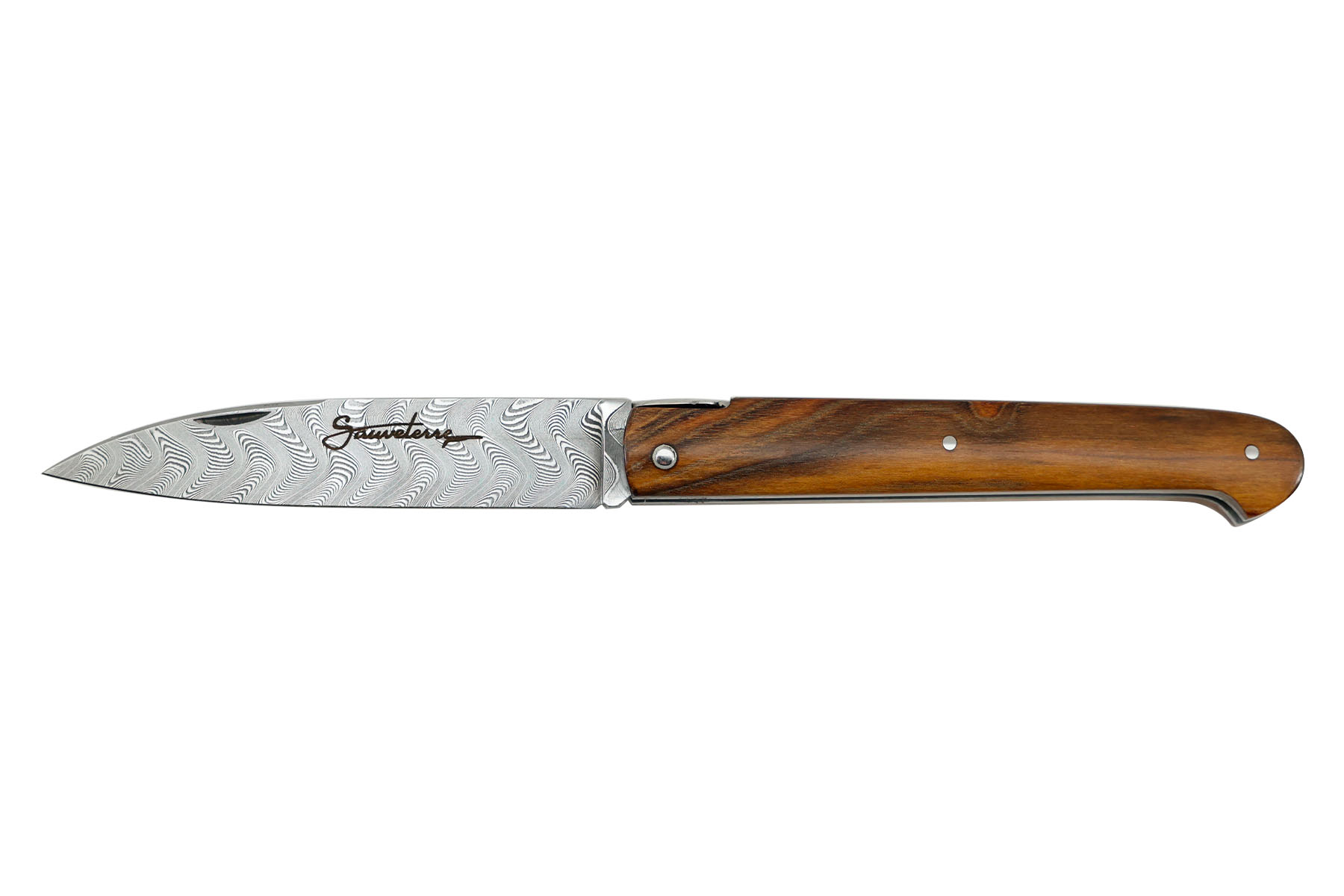 Couteau régional Le Sauveterre 11 cm  damas pistachier