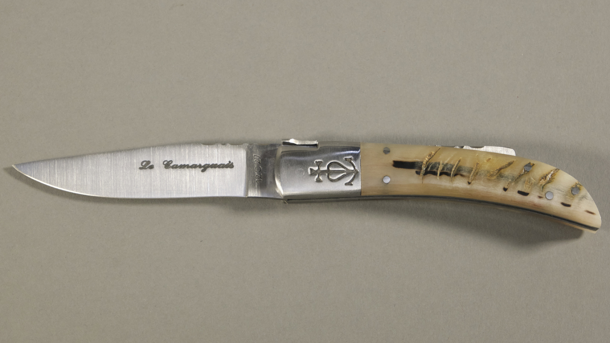 Couteau régional Le Camarguais n°12 trident forgé - 10,5 cm Corne de Bélier