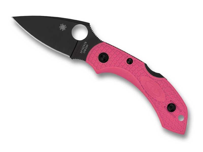 Couteau Spyderco Dragonfly 2 - manche 8 cm rose - lame noire