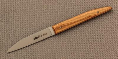 Couteau pliant par Charles Canon - manche 12 cm en olivier
