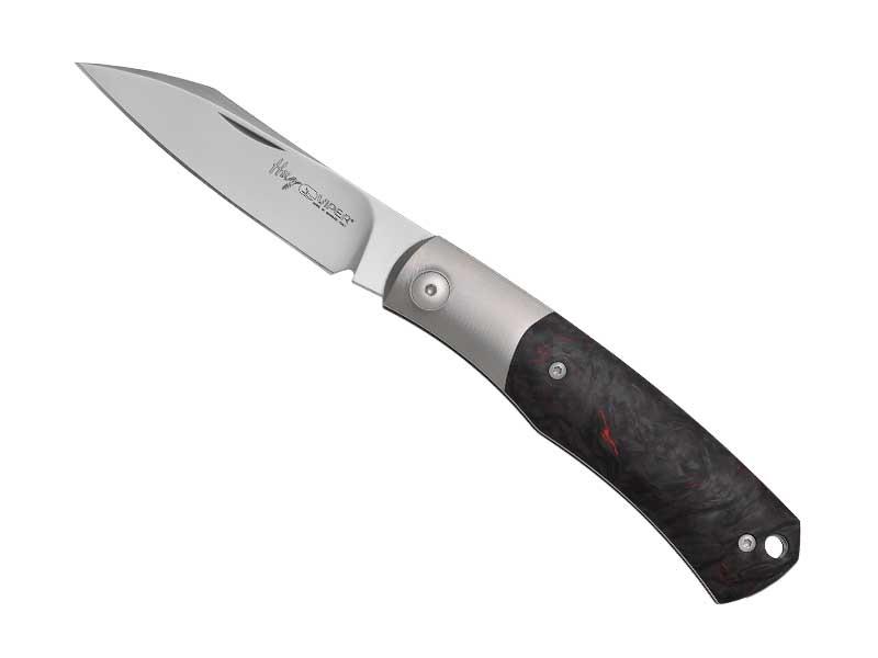 Couteau Viper Hug - manche 11,5 cm fibre de carbone rouge