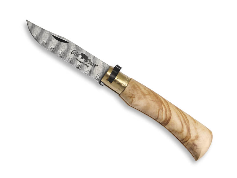 Couteau Damas Old Bear taille M - manche 11 cm olivier