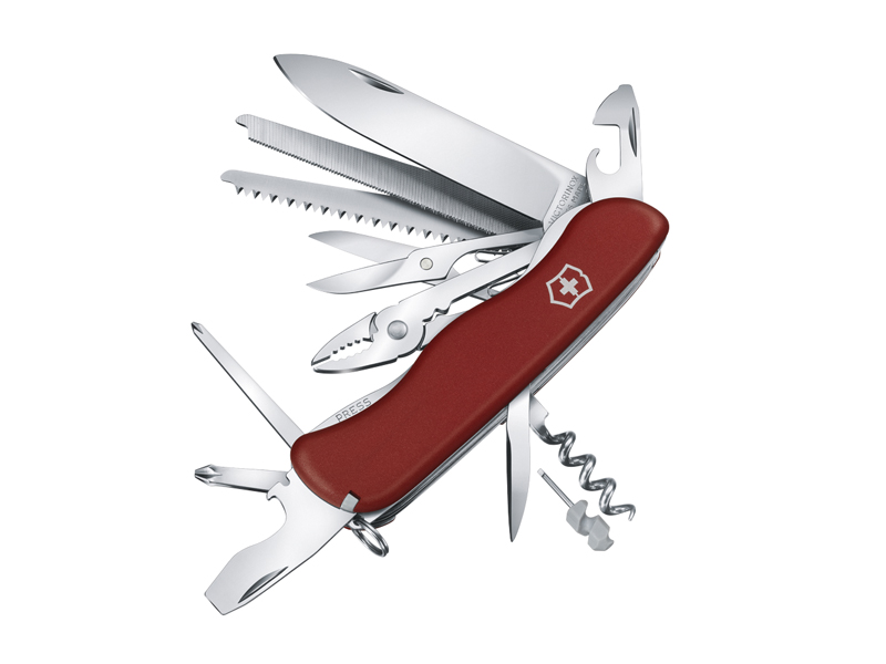 Couteau pliant multifonctions Victorinox WORKCHAMP - manche 111 mm rouge mat