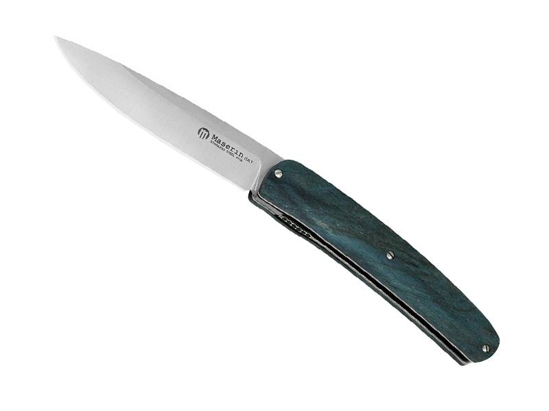Couteau pliant Maserin Mini Gourmet - manche 10 cm hêtre bleu