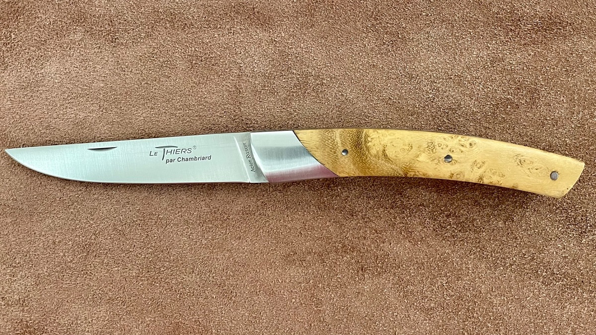 Couteau pliant Thiers modèle "Compagnon" par Chambriard - 11,5 CM - loupe de buis