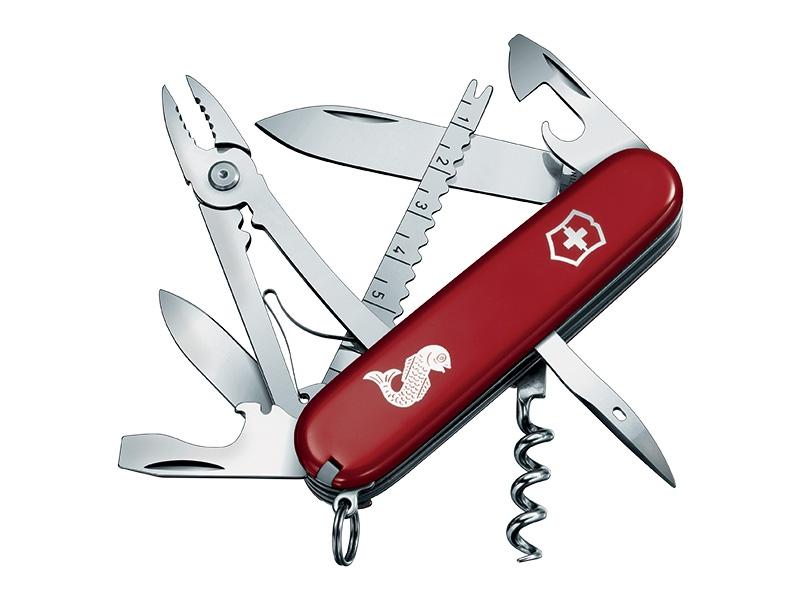 Couteau suisse Victorinox Angler - manche rouge motif "poisson"