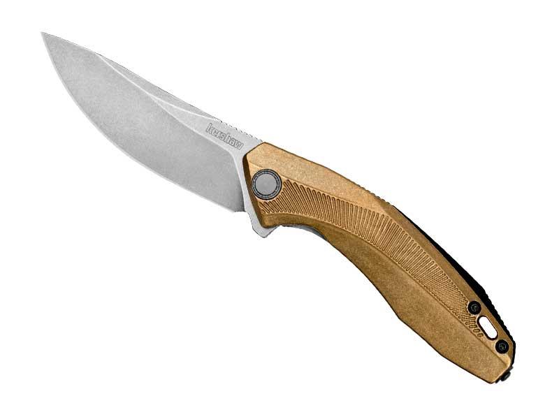 Couteau pliant Kershaw tumbler - manche 11,5 cm laiton bronze
