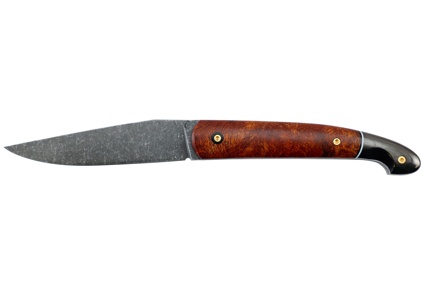 Couteau pliant "Le Passager" de Thomas pierre - Loupe de bois de fer