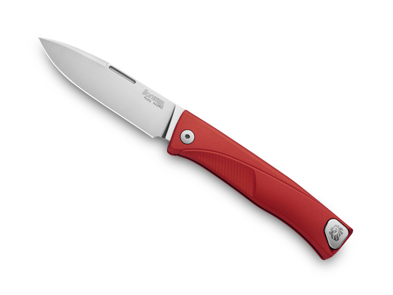 Couteau Lionsteel Thrill - manche monobloc solidD® 10 cm rouge