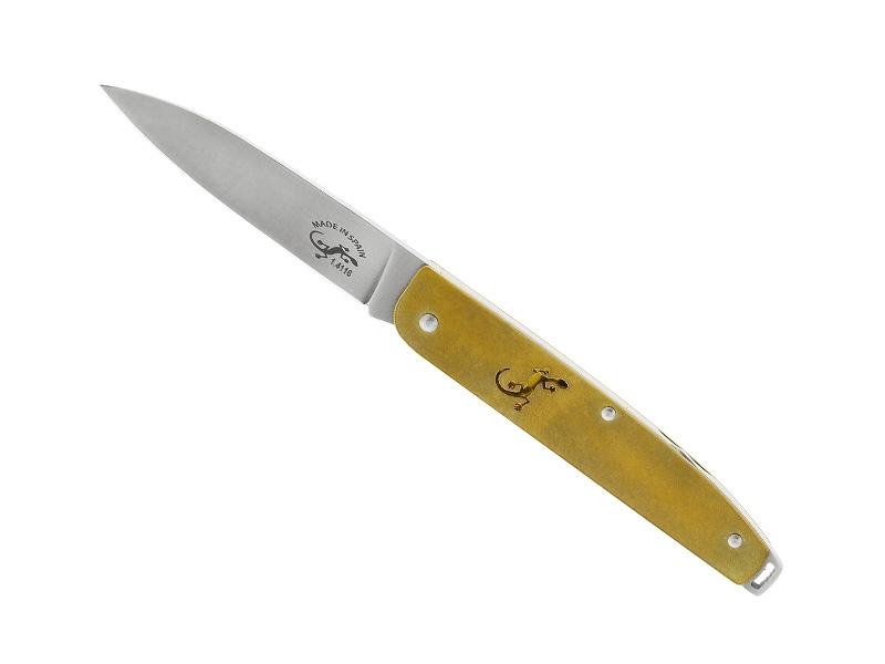 Couteau Salamandra - manche 10 cm laiton