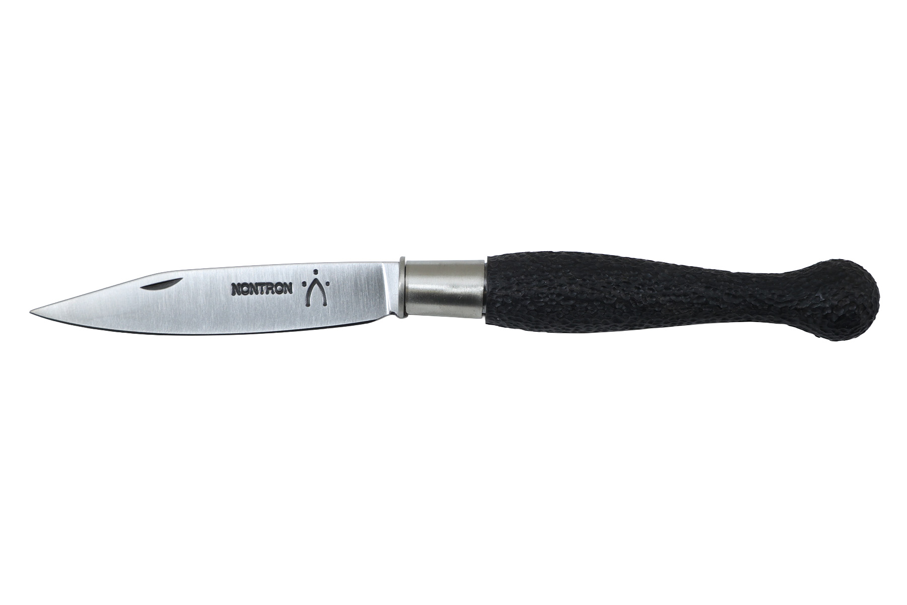 Couteau Nontron - manche boule 12 cm ébène sculpté façon truffe