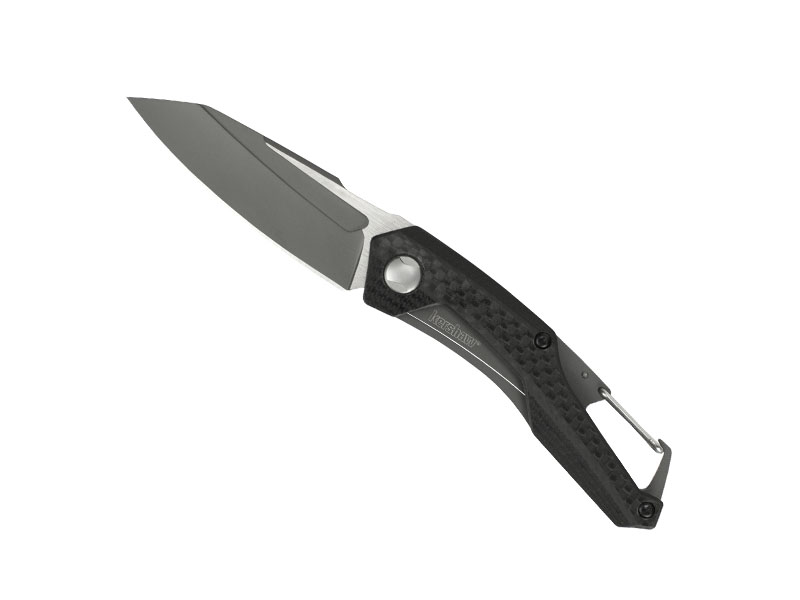 Couteau pliant Kershaw Reverb - manche 8,5 cm (recto: G10 noir et fibre de carbone, verso : inox)